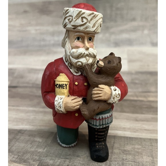 Midwest Of Cannon Falls Other - Santa Bear & Honeypot figurine by Midwest Importers‎ Cannon Falls 5 3/8"